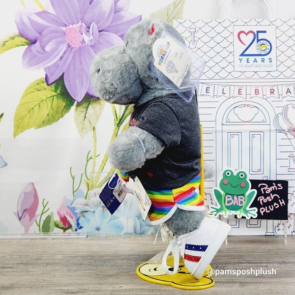 NWT Build A Bear Pride HIPPO & Rainbow Shirt Shorts, Wristie LGBTQ Clothes Heart - Picture 6 of 16